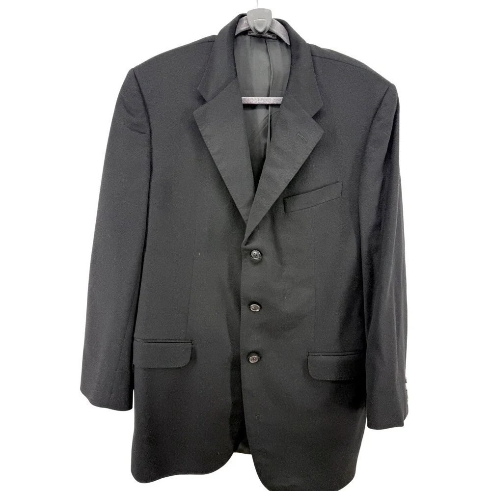 Corneliani Pure Cashmere Black Blazer Jacket Men Size US 44L  EU 54L Italy